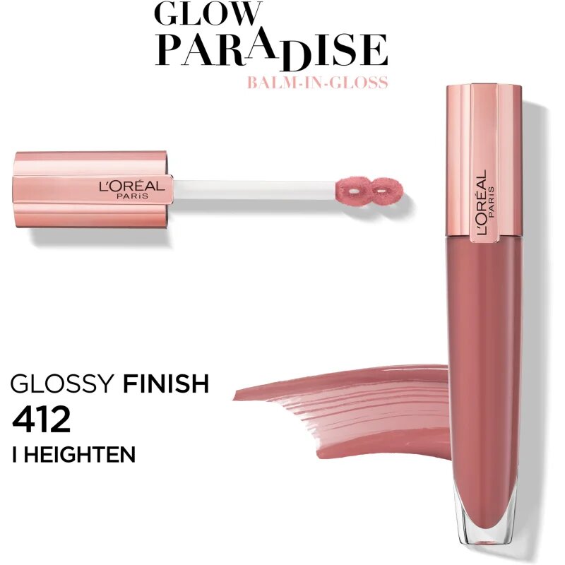 L’Oréal Paris Glow Paradise Balm in Gloss блясък за устни с хиалуронова киселина цвят 412 I Heighten 7 мл.