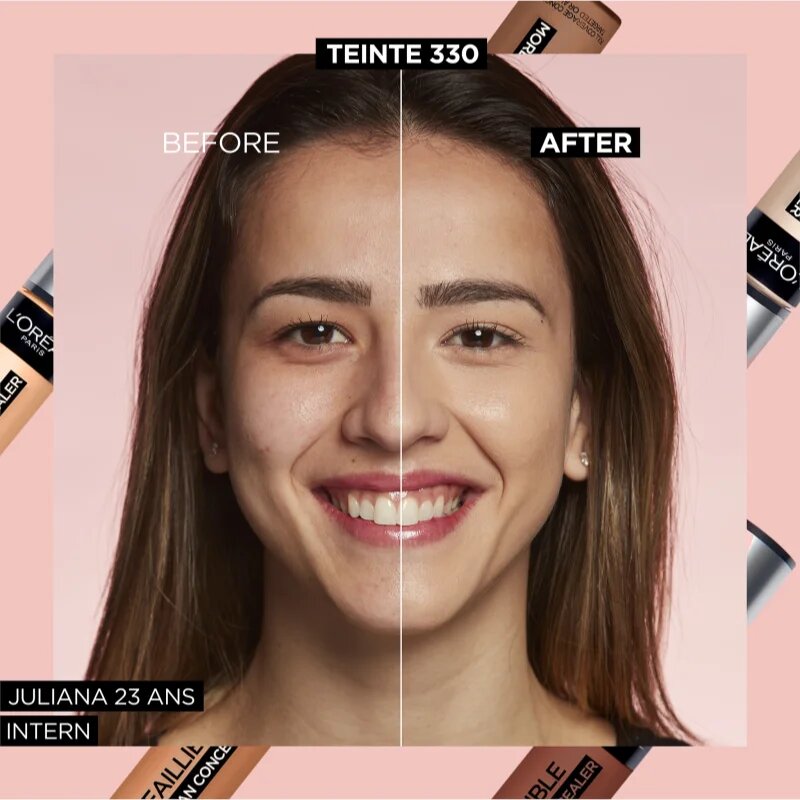L’Oréal Paris Infaillible 24h More Than Concealer покриващ коректор с матиращ ефект цвят 330 Pecan / 330 Warm Doré 11 мл.
