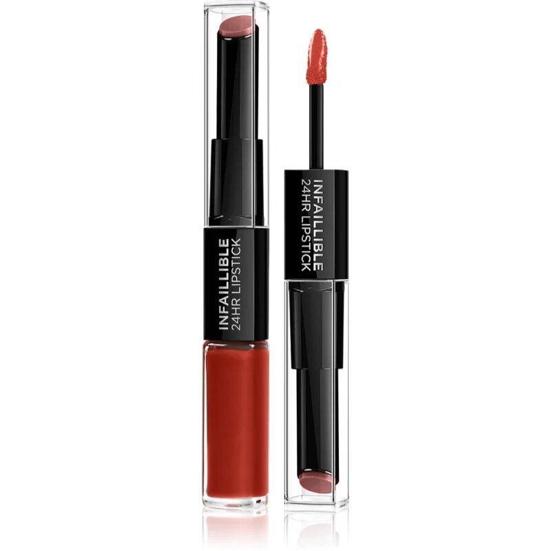 L’Oréal Paris Infallible 24H дълготрайно червило и гланц за устни 2 в 1 цвят 501 Timeless Red 57 гр.