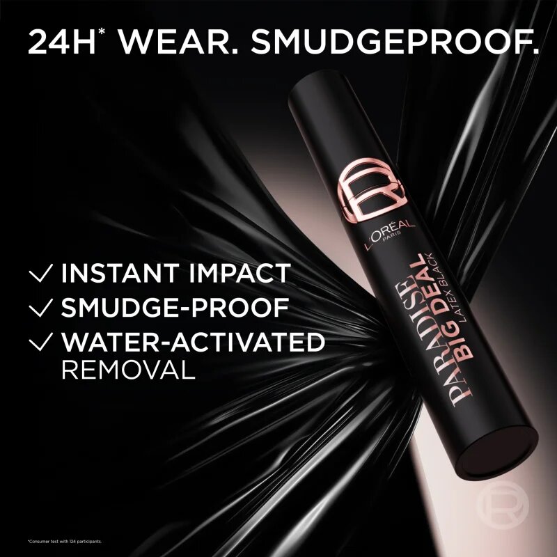 L’Oréal Paris Lash Paradise Big Deal спирала за обем и удължаване на мигли цвят Latex Black 9.9 мл.