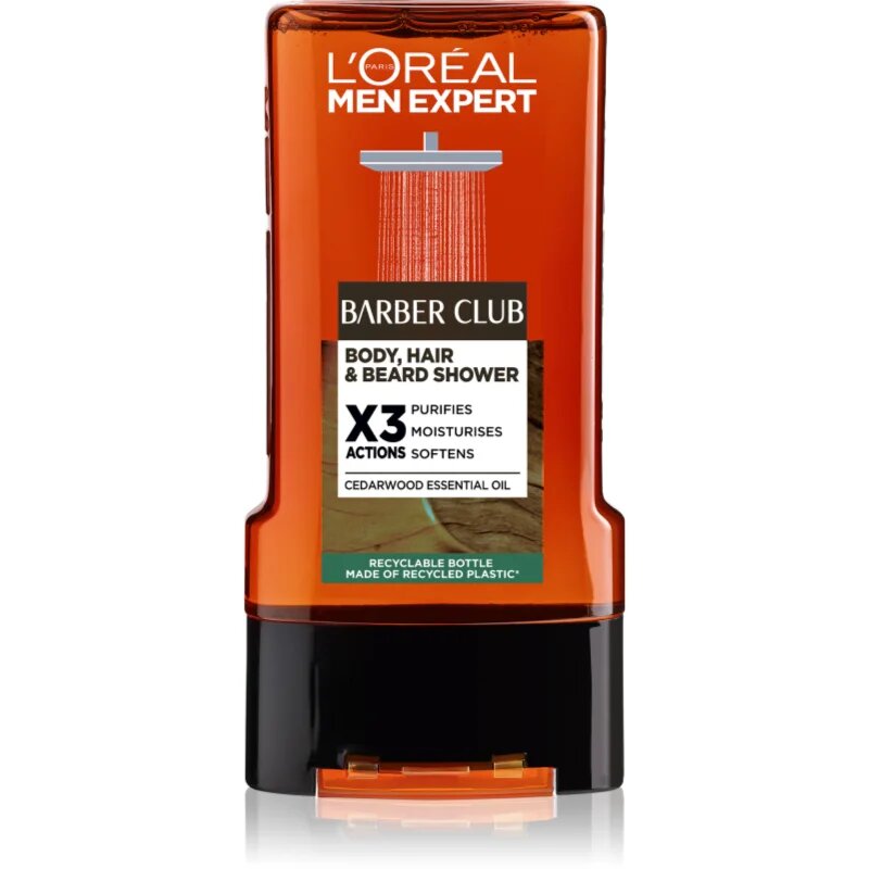 L’Oréal Paris Men Expert Barber Club душ-гел за мъже за коса брада и тяло 300 мл.