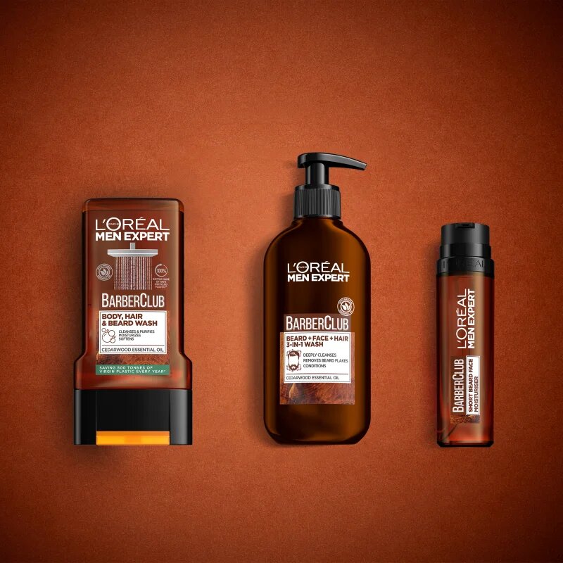 L’Oréal Paris Men Expert Barber Club душ-гел за мъже за коса брада и тяло 300 мл.