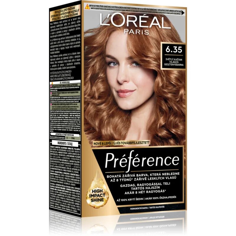 L’Oréal Paris Préférence боя за коса цвят 6.35 Light Amber 1 бр.