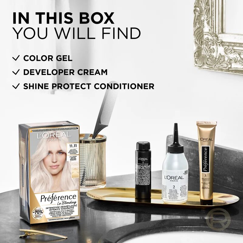 L’Oréal Paris Préférence Le Blonding боя за коса за изсветляване на косата цвят 11.11 Ultra-Light Cool Crystal Blonde 1 бр.