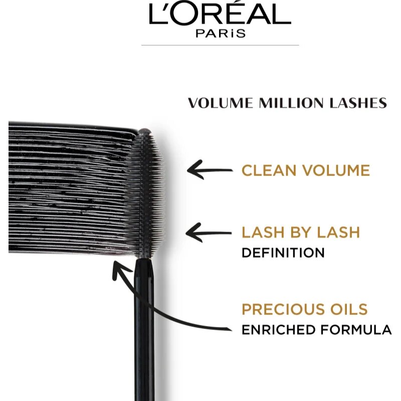 L’Oréal Paris Volume Million Lashes Extra Black спирала за удължаване и сгъстяване на миглите цвят Black 9 мл.