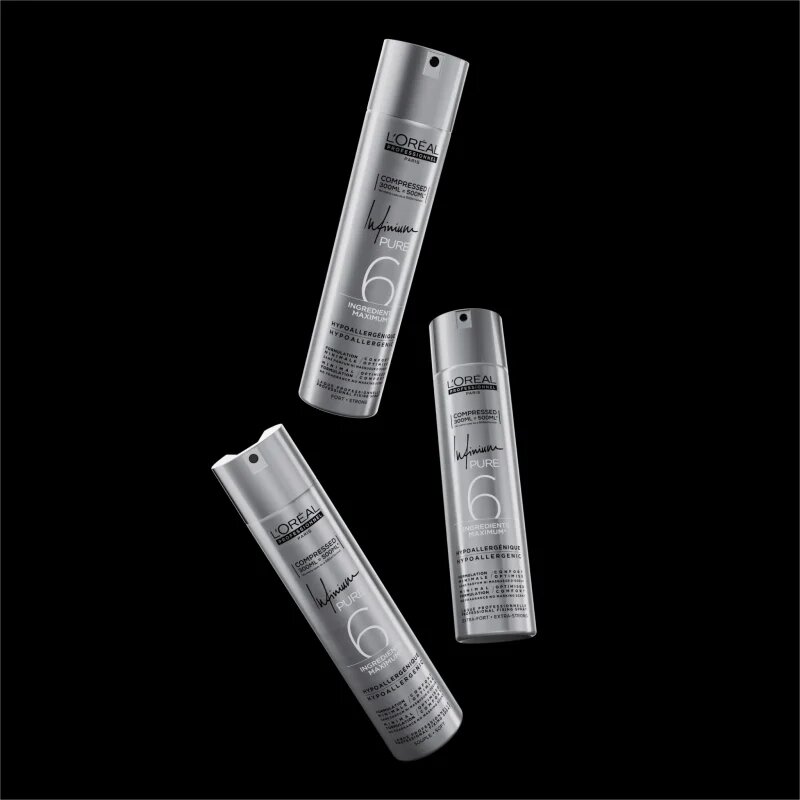L’Oréal Professionnel Infinium Pure хипоалергенен лак за коса силна фиксация без парфюм 300 мл.