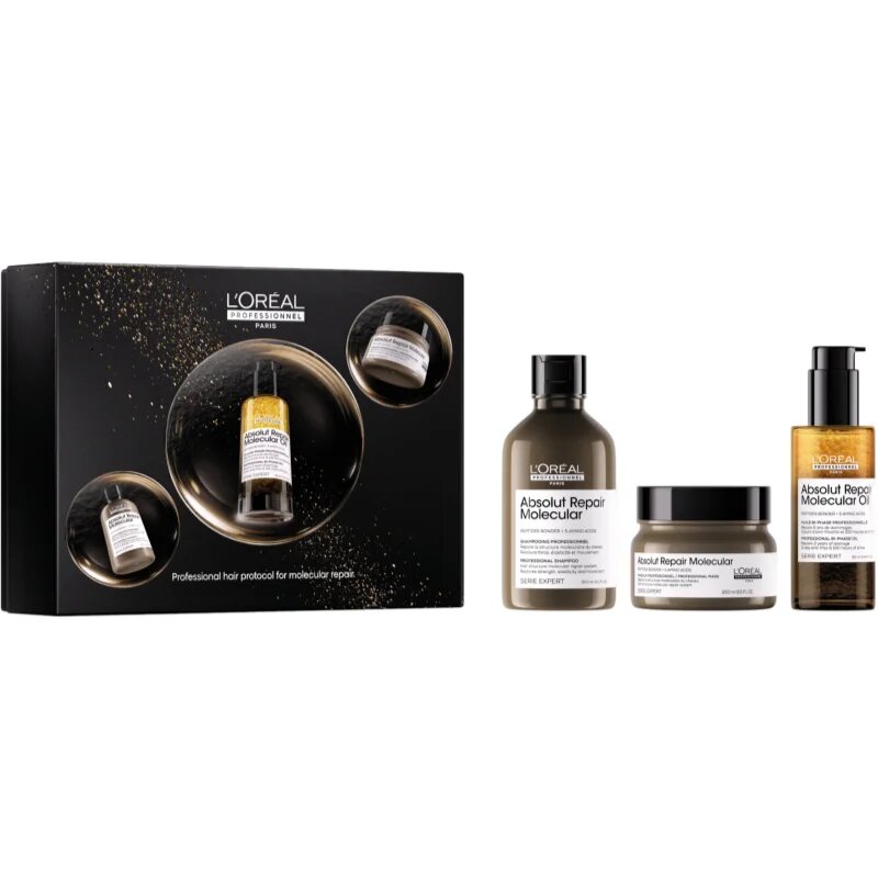 L’Oréal Professionnel Serie Expert Absolut Repair Molecular подаръчен комплект за подхранване и блясък