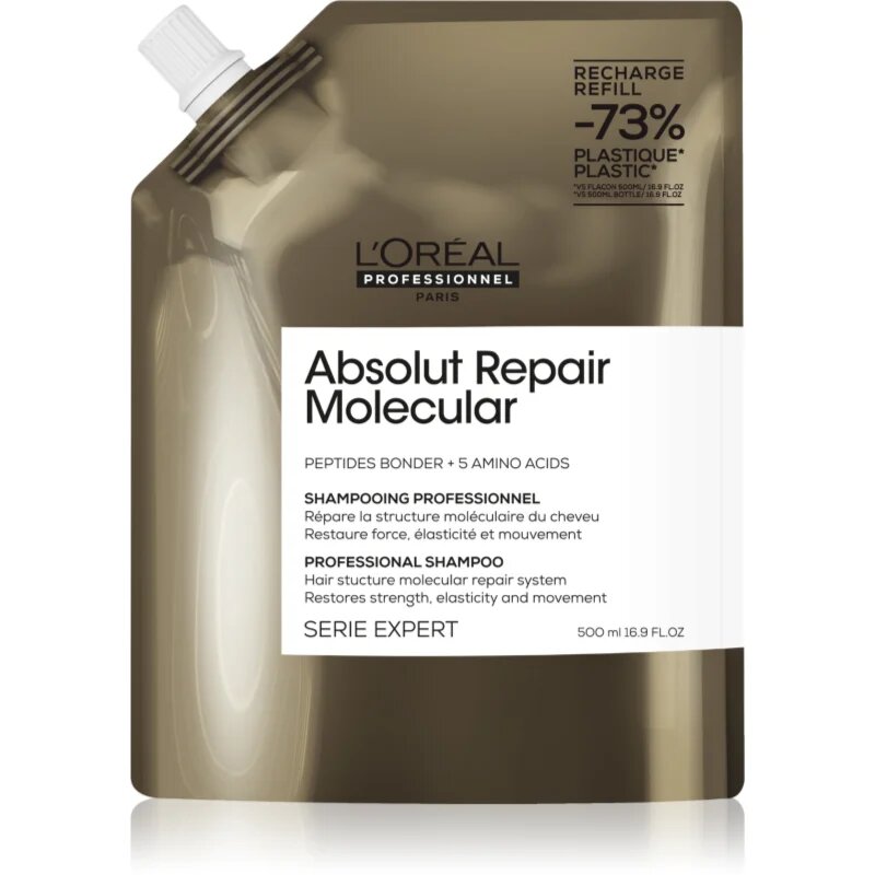 L’Oréal Professionnel Serie Expert Absolut Repair Molecular подсилващ шампоан за увредена коса 500 мл.
