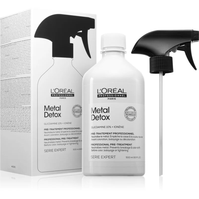 L’Oréal Professionnel Serie Expert Metal Detox подготвящ спрей неутрализиращ кафеникавите оттенъци 10% Glicoamine 500 мл.