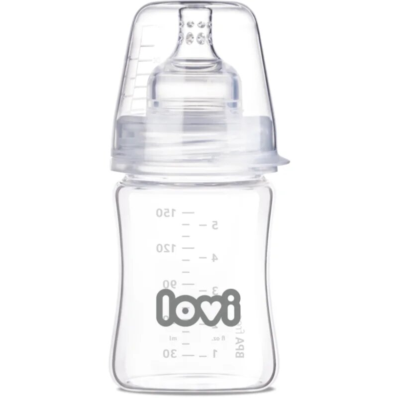 LOVI Glass стъклено бебешко шише 0m+ 150 мл.
