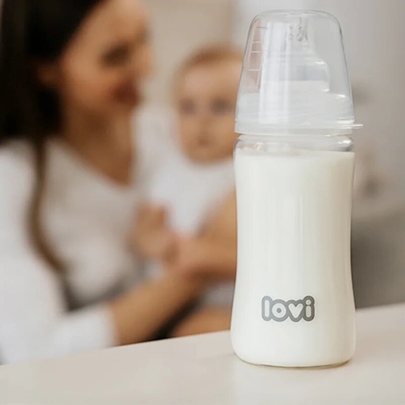 LOVI Glass стъклено бебешко шише 0m+ 150 мл.