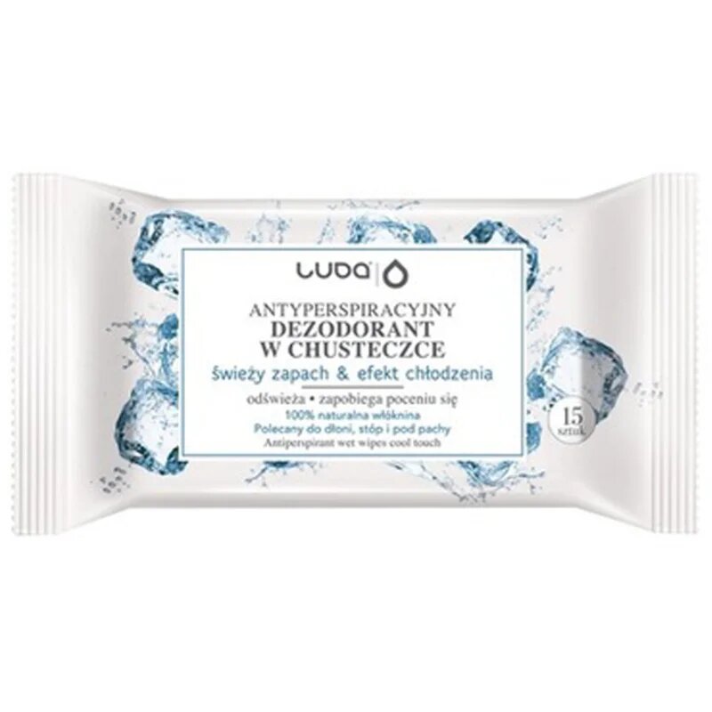 Luba Antiperspirant Wipes Fresh Scent and Cooling Effect дезодорирани мокри кърпички 15 бр.