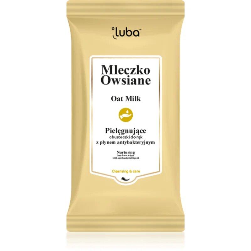 Luba Oat Milk Wet Wipes for Hands with Antibacterial Liquid мокри кърпички с антибактериално действие 15 бр.