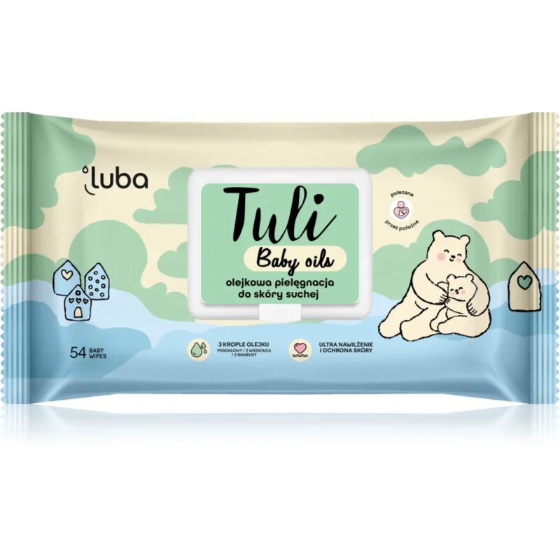 Luba Tuli Baby Oils мокри кърпички за суха кожа 54 бр.