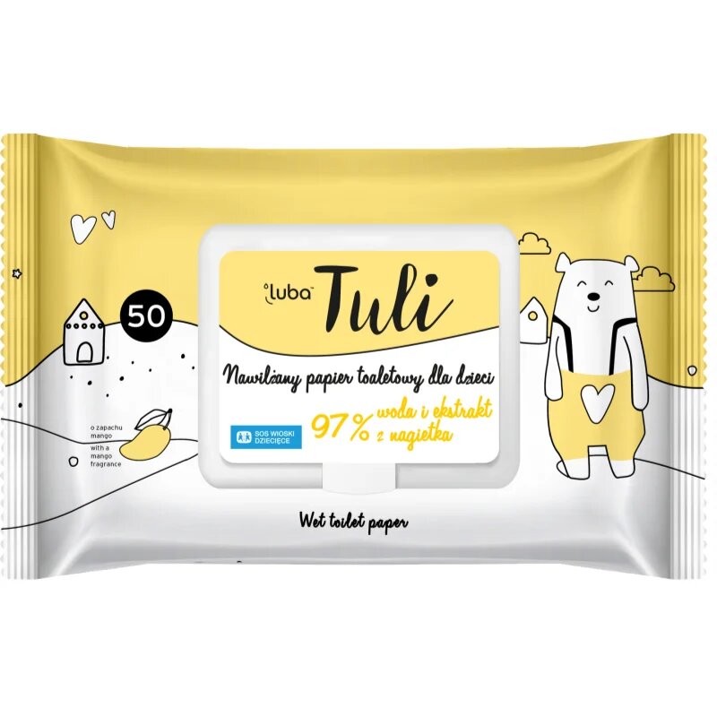 Luba Tuli Wet Toilet Paper for Kids влажна тоалетна хартия за деца Mango 50 бр.