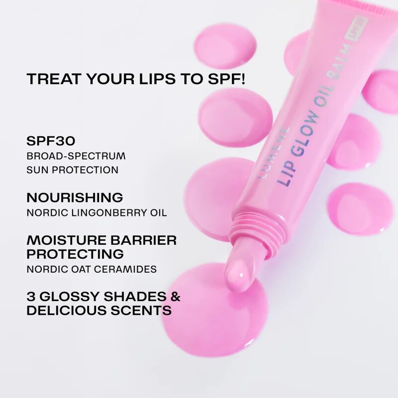 Lumene Lip Glow Oil Balm тониращо олио за устни SPF 30 цвят 2 Marshmallow 10 мл.