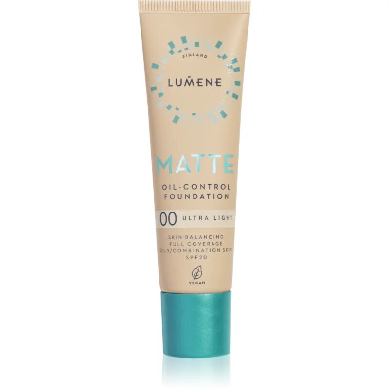 Lumene Matte Oil-Control матиращ фон дьо тен SPF 20 цвят 00 Ultra Light 30 мл.
