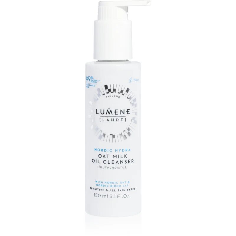 Lumene Nordic Hydra [LÄHDE] Oat Milk нежно почистващо олио за чувствителна кожа на лицето 150 мл.