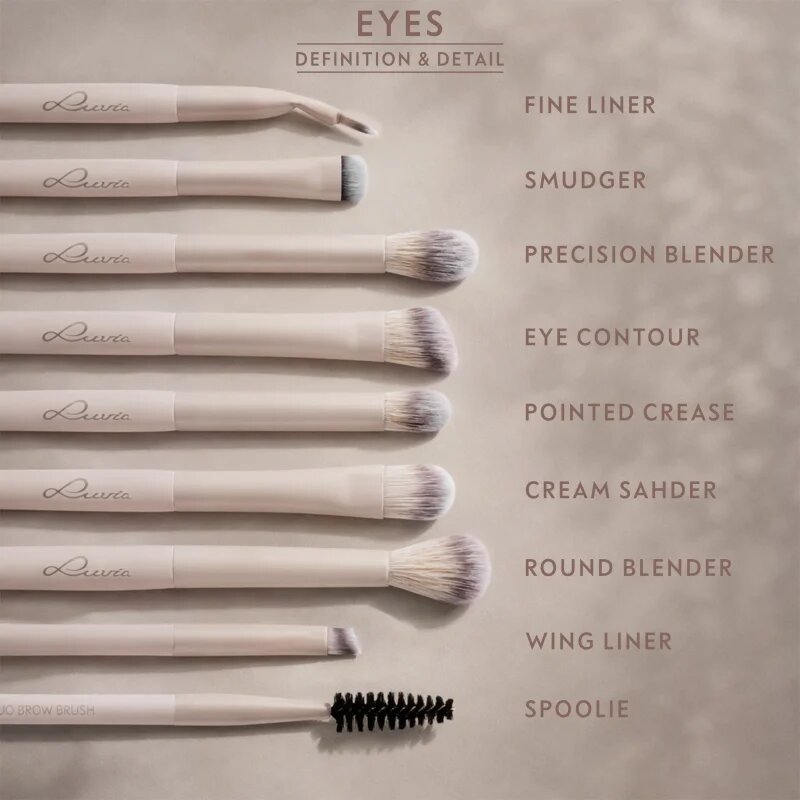 Luvia Cosmetics All Eye Want Nude Aura комплект четки за гримиране на очите