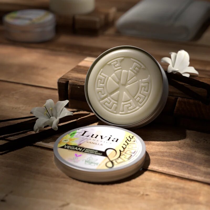 Luvia Cosmetics Brush Soap почистващ сапун за козметични четки с аромат Vanilla 100 гр.
