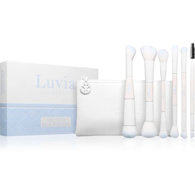 Luvia Cosmetics Duo Voyage комплект за пътуване с четки и чантичка Blue Horizon 7 бр.