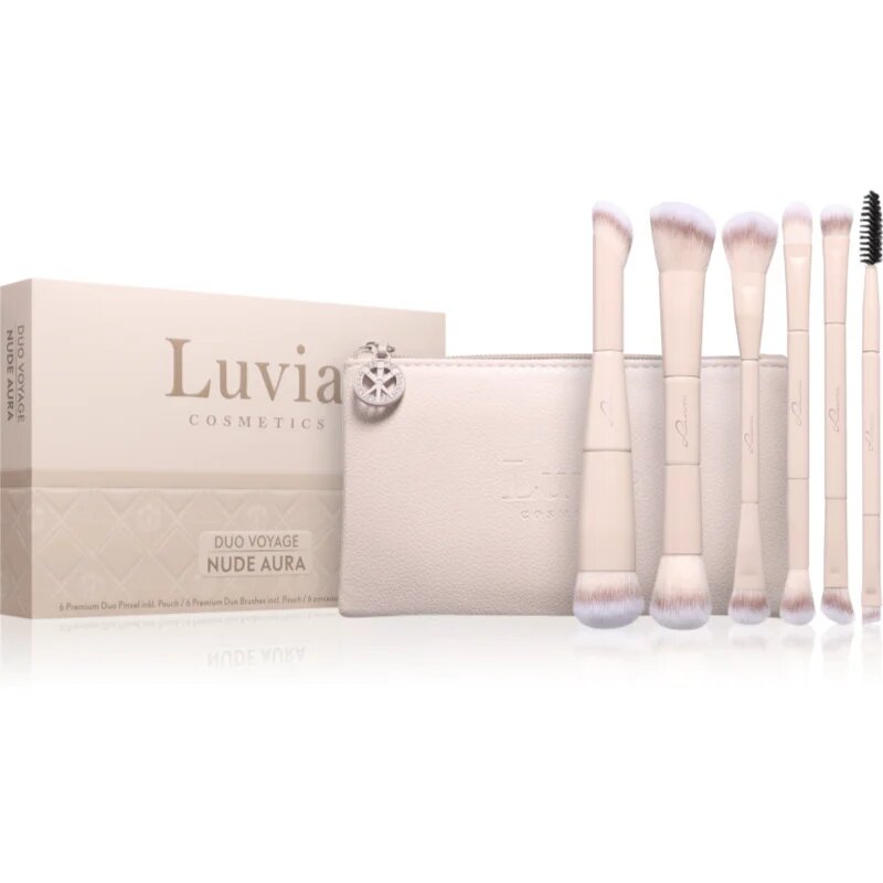 Luvia Cosmetics Duo Voyage комплкет четки с калъф Nude Aura