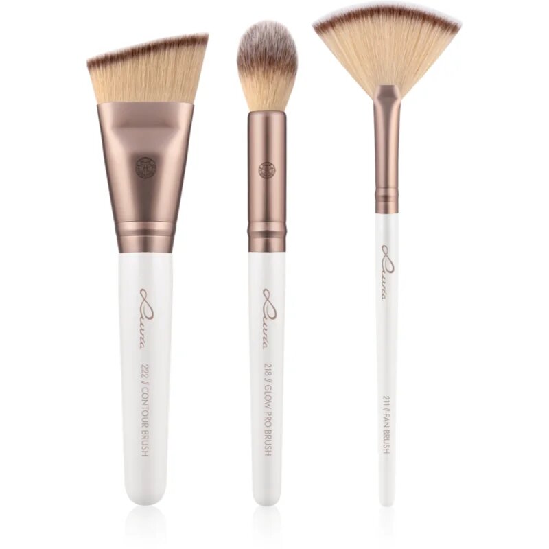 Luvia Cosmetics Highlight & Contour Set комплкет четки с калъф