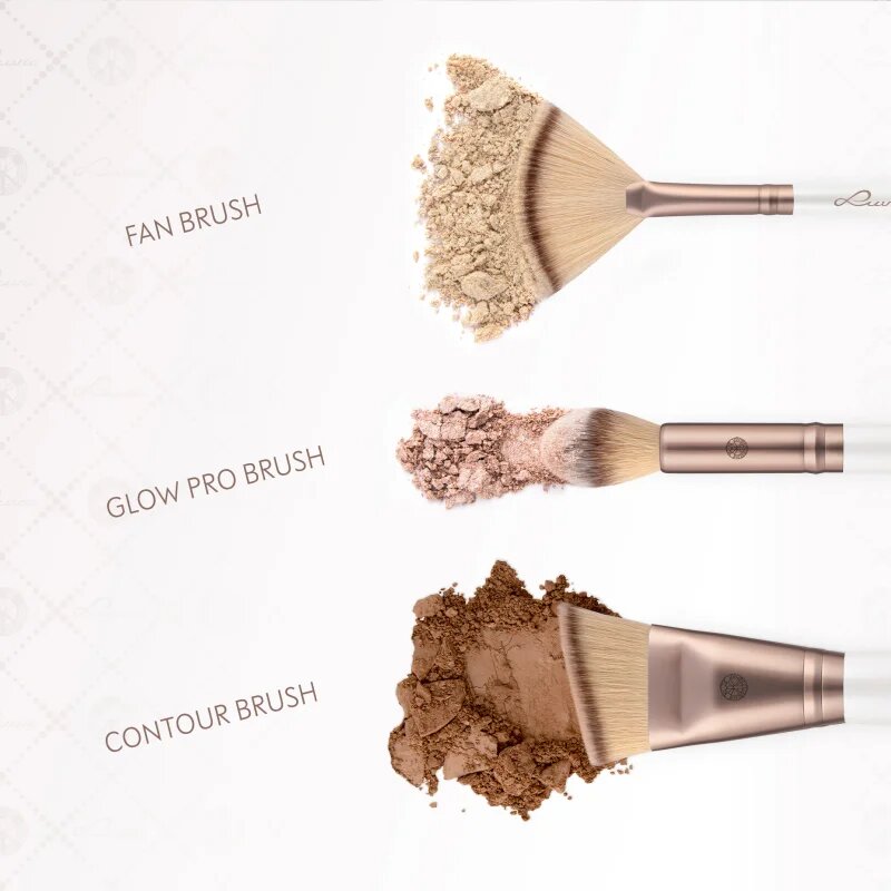 Luvia Cosmetics Highlight & Contour Set комплкет четки с калъф