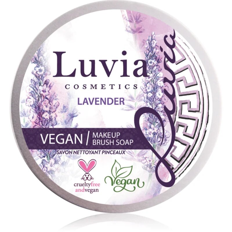 Luvia Cosmetics Lavender Brush Soap почистващ сапун за козметични четки 100 гр.