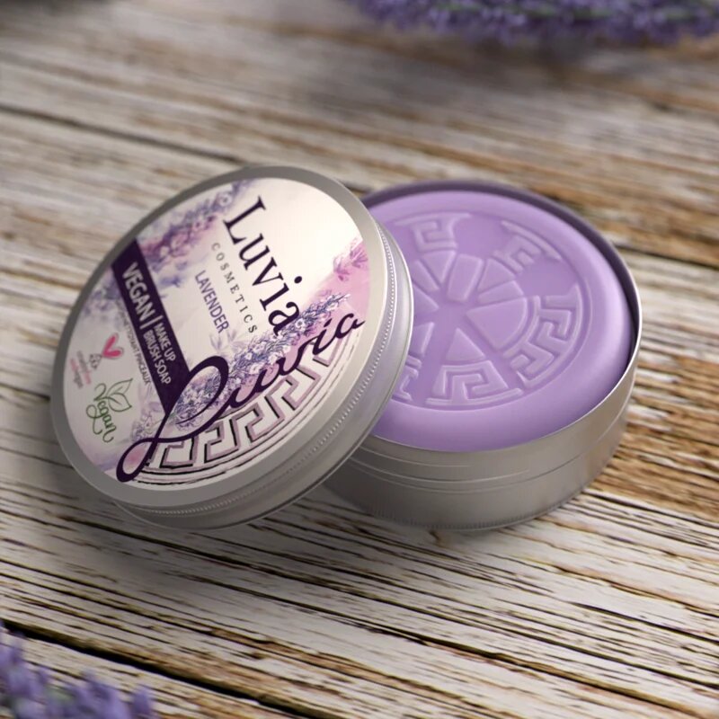 Luvia Cosmetics Lavender Brush Soap почистващ сапун за козметични четки 100 гр.