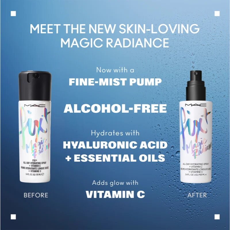 MAC Cosmetics Fix+ Magic Radiance мъгла за лице за фиксиране на грима (озаряващ) 100 мл.