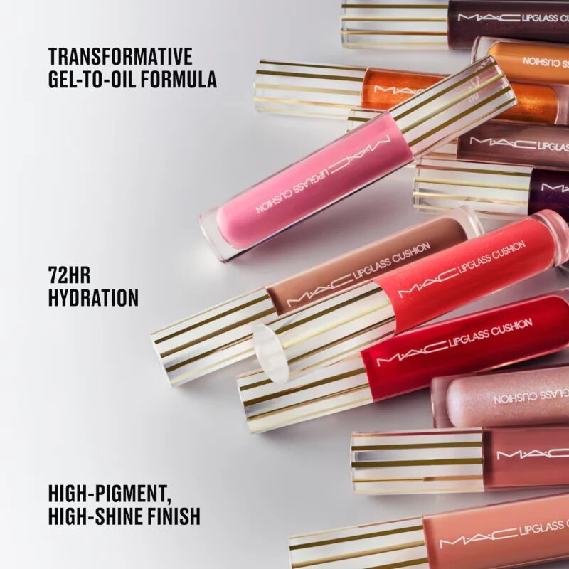 MAC Cosmetics Lipglass Cushion High-Pigment Oil силно пигментирано олио за устни цвят Tantrum 5 мл.