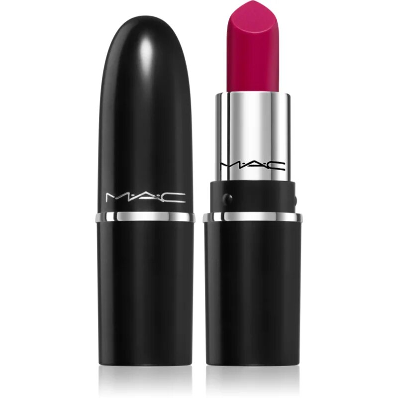 MAC Cosmetics MACximal Sleek Satin Lipstick Mini сатенено червило за перфектен външен вид цвят REBEL 1.5 гр.