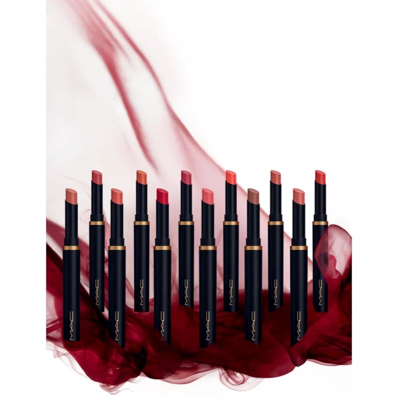 MAC Cosmetics Powder Kiss Velvet Blur Slim Stick матиращо хидратиращо червило цвят Spice World 2 гр.