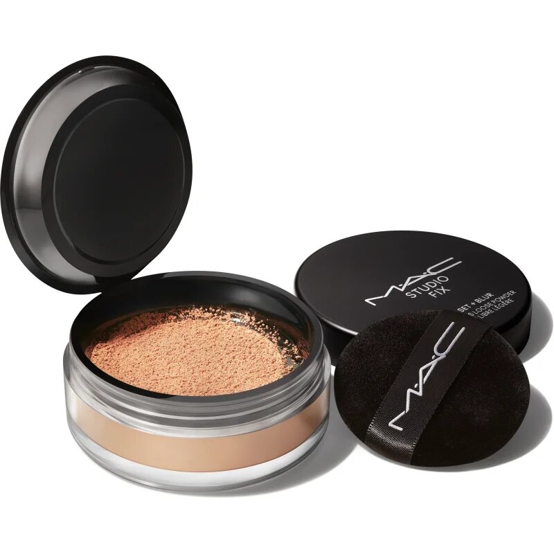 MAC Cosmetics Studio Fix Pro Set + Blur Weightless Loose Powder матираща фиксираща пудра цвят Medium Deep 65 гр.