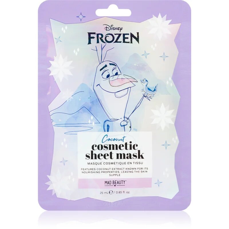 Mad Beauty Frozen Olaf платнена маска с озаряващ и хидратиращ ефект 25 мл.