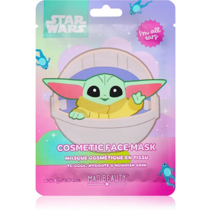 Mad Beauty Grogu Galaxy хидратираща платнена маска с освежаващ ефект 25 мл.