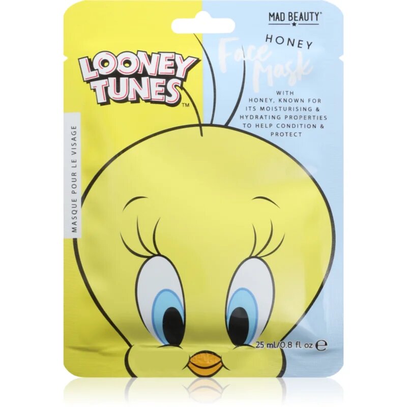 Mad Beauty Looney Tunes Tweety хидратираща платнена маска с успокояващ ефект 25 мл.