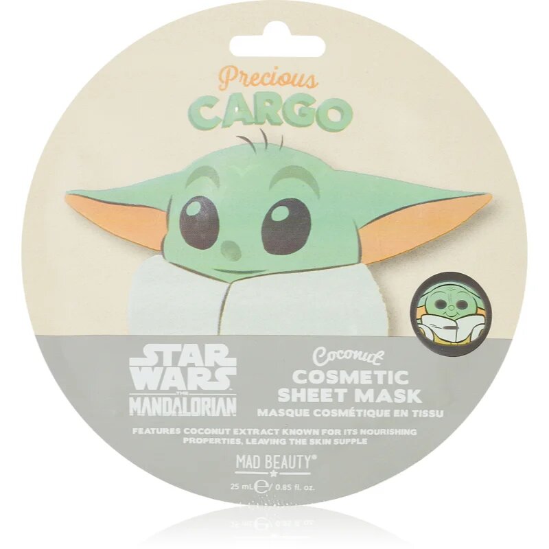 Mad Beauty Star Wars Grogu платнена маска с омекотяващ ефект 25 мл.