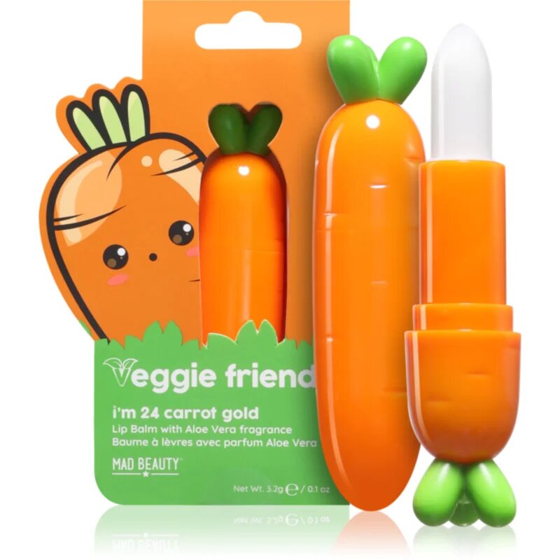 Mad Beauty Veggie Friends Carrot хидратиращ балсам за устни 3.2 гр.