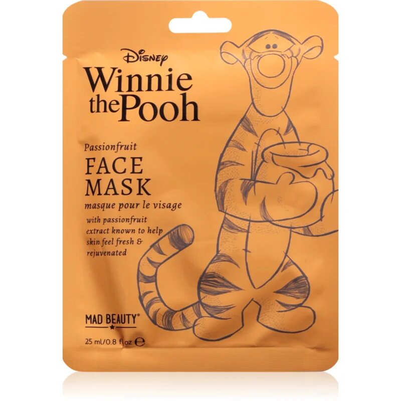 Mad Beauty Winnie The Pooh Tigger платнена маска с ревитализиращ ефект 25 мл.