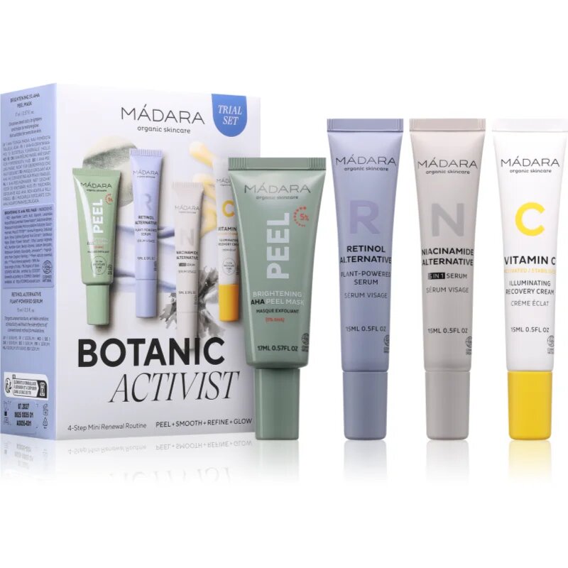 Mádara MÁDARA Botanic Activist 4-Step Mini Renewal Routine Set подаръчен комплект за регенерация и възстановяване на кожата