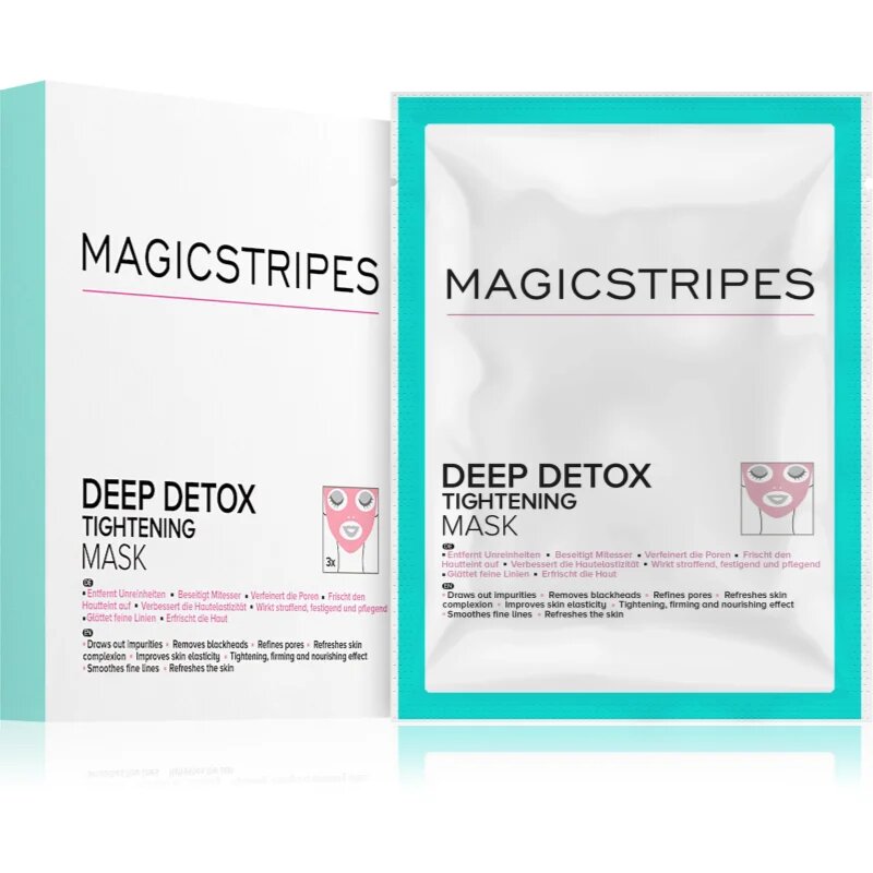 MAGICSTRIPES Deep Detox детоксикираща маска със стягащ ефект 3 бр.