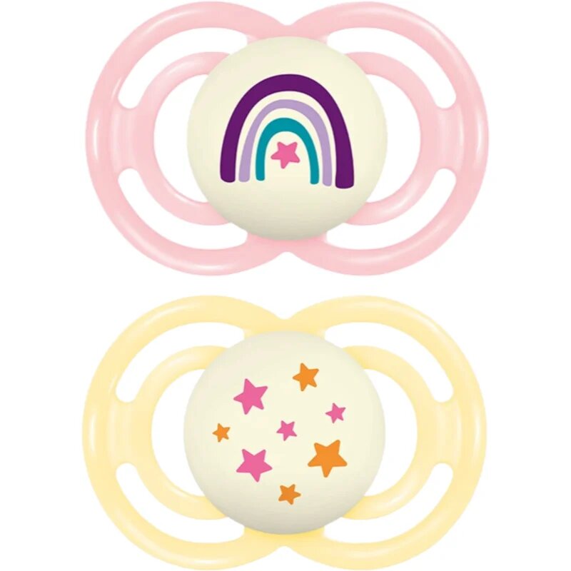MAM Perfect Night 16+ months биберон Pink/ Yellow 2 бр.