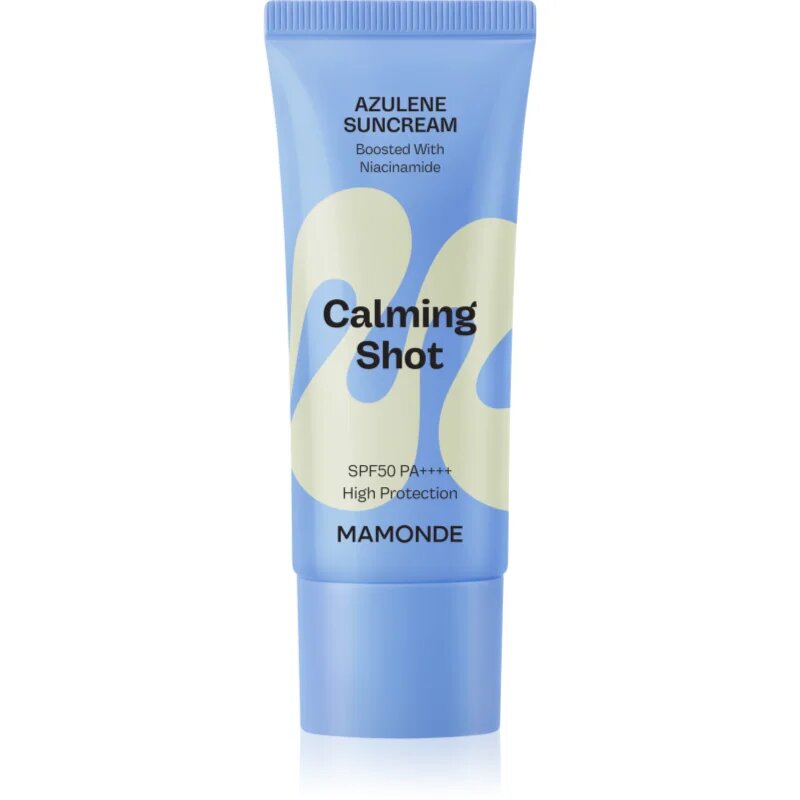 MAMONDE Calming Shot Azulene Suncream защитен крем за лице с успокояващ ефект SPF 50+ 35 мл.