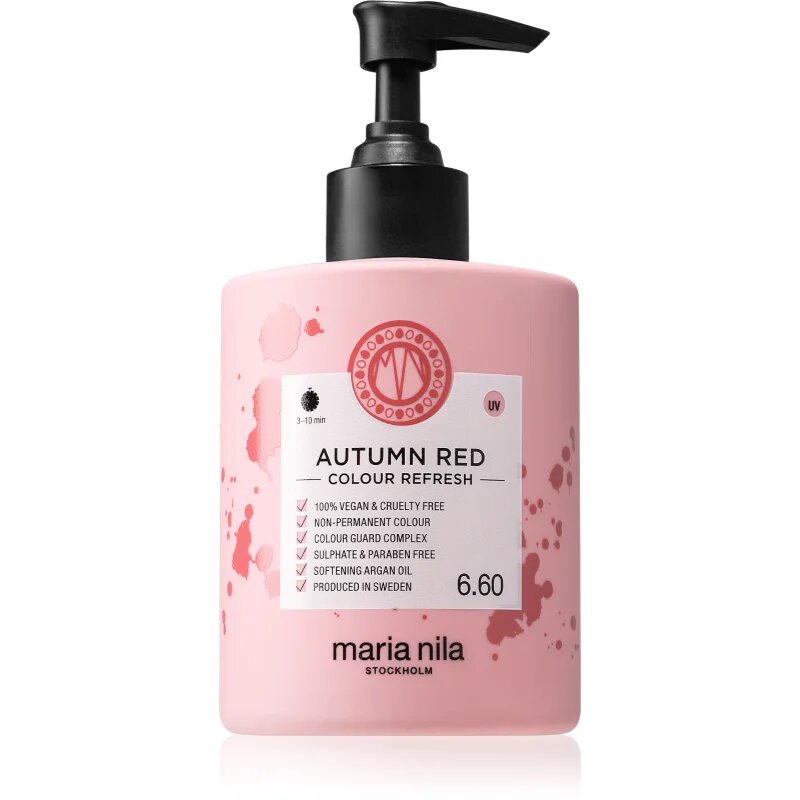 Maria Nila Colour Refresh Autumn Red нежна подхранваща маска без перманентни цветови пигменти издържа 4 – 10 измивания 6.60 300 мл.
