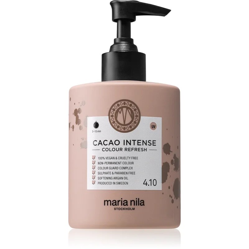 Maria Nila Colour Refresh Cacao Intense нежна подхранваща маска без перманентни цветови пигменти издържа 4 – 10 измивания 4.10 300 мл.