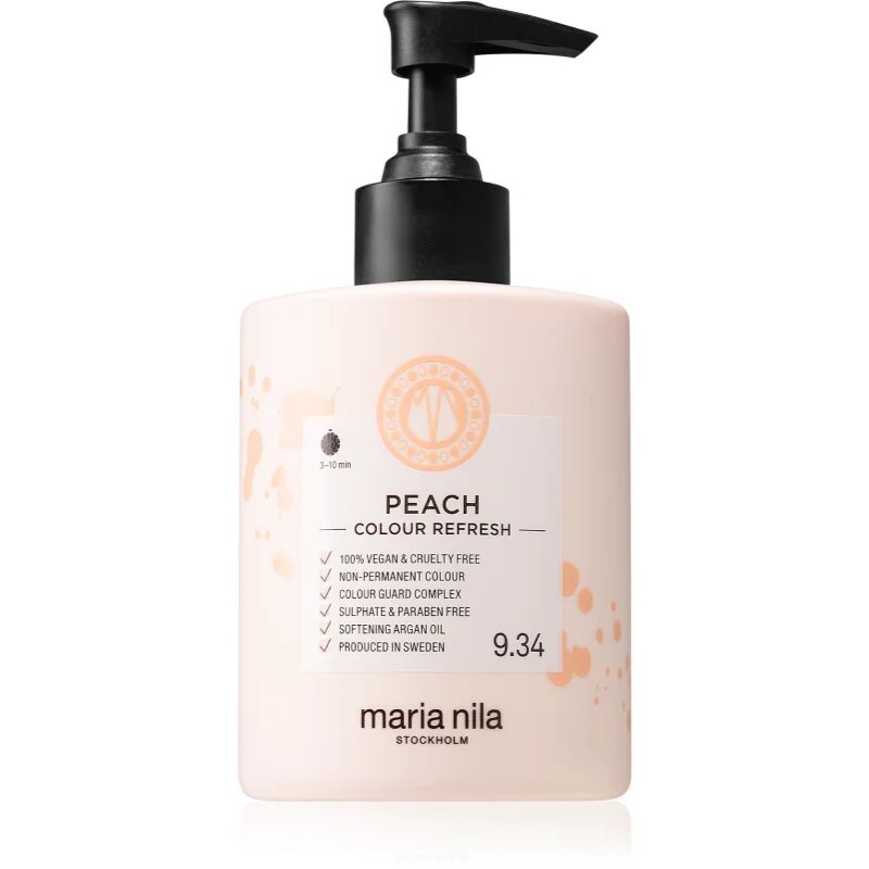 Maria Nila Colour Refresh Peach нежна подхранваща маска без перманентни цветови пигменти издържа 4 – 10 измивания 9.34 300 мл.