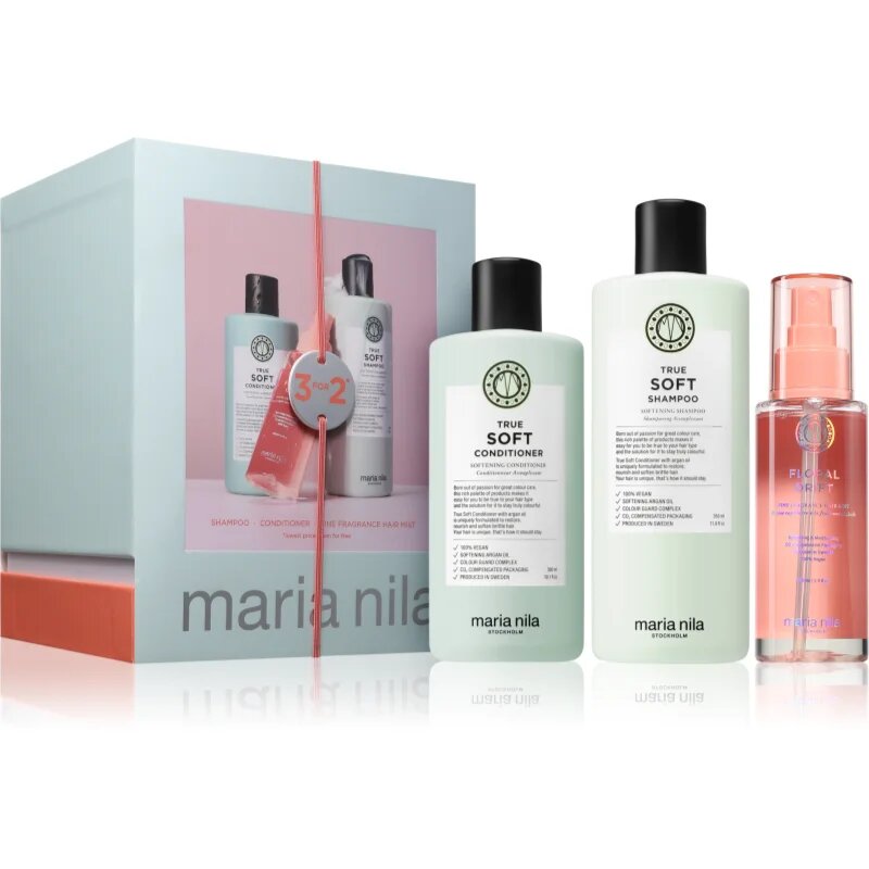 Maria Nila True Soft Holiday Box подаръчен комплект за хидратация и блясък 3 бр.