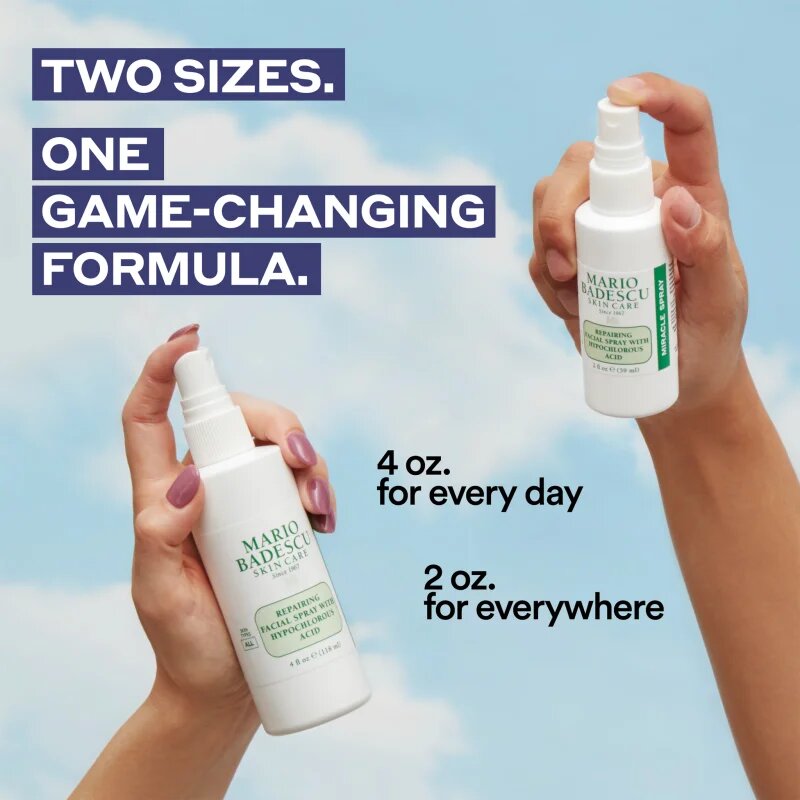 Mario Badescu Repairing Facial Spray With Hypochlorous Acid обновяващ спрей за лице за успокояване на кожата 59 мл.